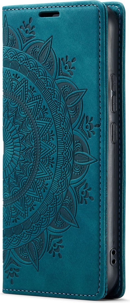 CaseMania Bookcase hoesje geschikt voor Samsung Galaxy S24 - Mandala print Groen - Kunstleer