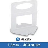 Maxifix - 1,5 mm Tegel Levelling Clips - Tegel Levelling Systemen - Tegel Nivelleer Systemen - Tegel Dikte 3-13 mm - 400 stuks