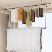 Uitschuifbare kledingstang, in lengte verstelbare kaststang, ruimtebesparende kastverlenging, hangende stang om op te hangen, uittrekbare kaststang (125-240 cm)