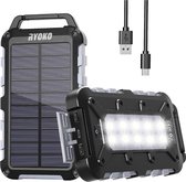 RYOKO PD Solar Powerbank - 20.000 mAh - Ingebouwd Zonnepaneel - Voor In Noodpakket En Rampenrugzak - USB & USB-C