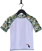 Ducksday - UV-Zwemshirt voor baby - UV-werend UPF50+ - Rashguard met Korte mouwen - unisex - Toucan - maat 1 jaar
