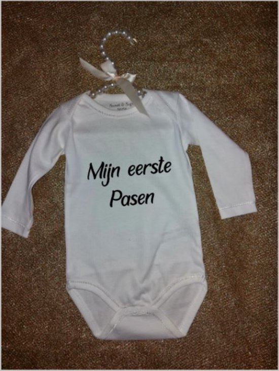 Baby Rompertje Met Tekst | Mijn Oom Is De Beste | Lange Mouw | Wit Met Zwart Maat 62 68