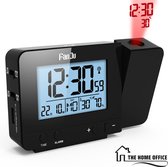 KETOTEK Digitale Radioklok Met Projectie – Weerstation Met Binnen- En Buitenthermometer