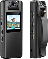 Top Kwaliteit Bodycam 1080P - Action Cam - Bewegingsdetectie - 180º Draaibare Lens - Bodycam Politie - Infrarood - Spycam - Zwart