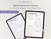 GlobalGlas - Marketing Doelen Planner - Digitaal Invulbaar - Budget Planner - Project Planner - Stroomlijn je Doelen - Werk Efficiënter
