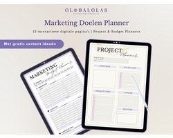 GlobalGlas - Marketing Doelen Planner - Digitaal Product - Budget Planner - Project Planner - Stroomlijn je Doelen - Werk Efficiënter