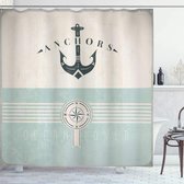 ABAKUHAUS Douchegordijn - 175cm x 200cm - Seafoam Beige Black - Wasbaar - Waterbestendig - anti schimmel Washable Shower Curtain