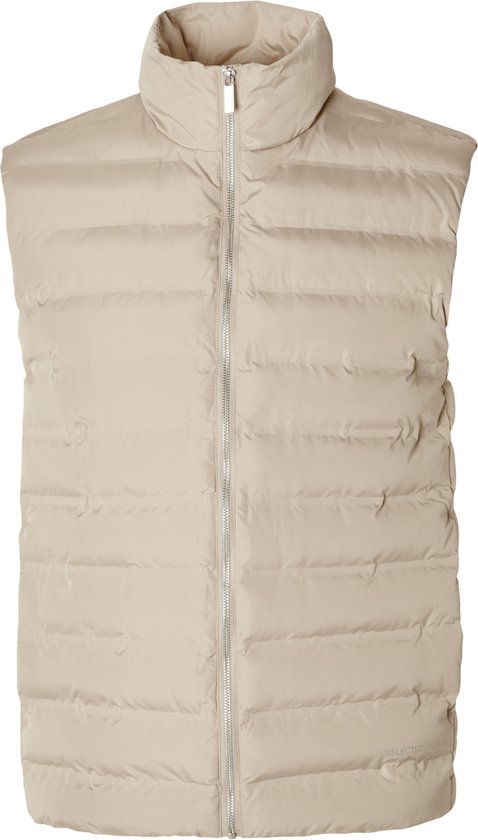 Selected - Heren Jas zomer Barry Quilted Gilet Pure Cashmere - Beige - Maat L