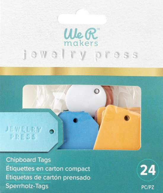 24 chipboard tags -juwelry press - We R