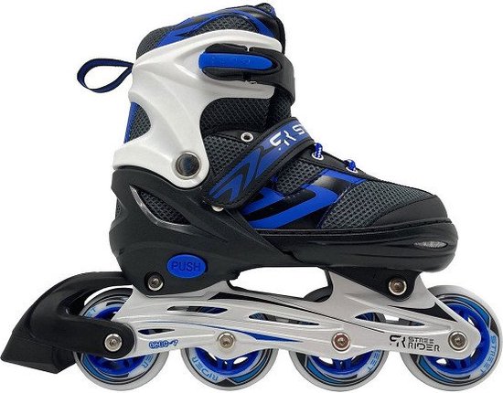 Inline Skates Blauw/Zwart, maat 33-36 - Street Rider
