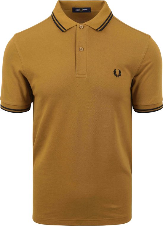 Fred Perry - Polo M3600 Okergeel - Slim-fit - Heren Poloshirt Maat L