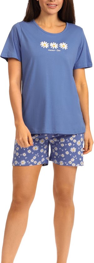 Comtessa - Pyjama short Femme - Pyjama d'été - Katoen - Fleurs - Taille 40