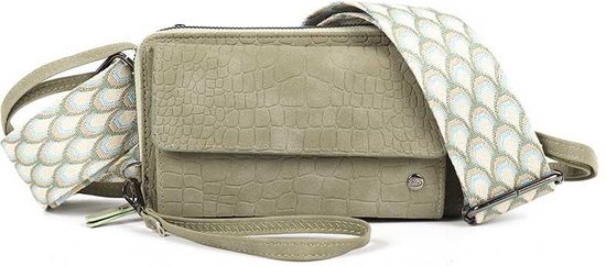 Groene Monza portemonnee/ telefoontasje | schouderband| verstelbaar| minibag | klein tasje | wallet | phonebag