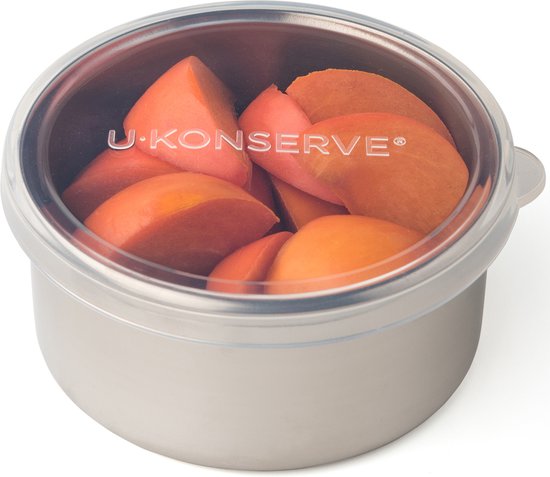 U-Konserve - récipient alimentaire rond en acier inoxydable avec couvercle en silicone - 275ml - clair