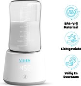 Vision - Flessenwarmer - Pro - Draagbare Flessenwarmer voor Onderweg - 4 Temperatuurinstellingen - USB Oplaadbaar - Volledig vrij van BPA - Snelle opwarming - Warmtebehoud: 8 tot 10 uur - Batterijvermogen - Geschikt Voor Vele Merken - Wit