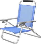 SONGMICS Chaise de plage, chaise pliante portable, dossier réglable en 4 directions, avec accoudoirs, respirante et confortable, chaise outdoor