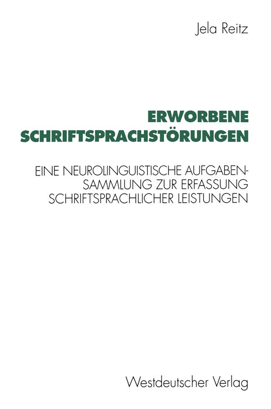 Erworbene Schriftsprachstörungen - cover