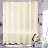 Rideau de douche antibactérien, rideau de bain lavable, 180 x 200 cm, blanc, transparent, antifongique, rideau de douche lavable (beige)