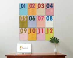Grote maandelijks muurplanner A3 - Wandkalender - Planner - Eeuwigdurend ongedateerde muurplanner - maandagstart