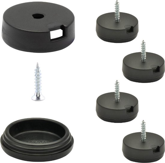 Glijder set 25mm voor binnen of buiten (16 stuks per set). Bestaande uit: basis 2 + verwisselbare insert 2B (23mm) + torx schroef