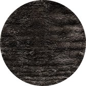 Tapis Shed Pearl doux rond Shaggy tapis à poils longs uni taupe - 160 CM rond