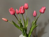 Seta Fiori - Real Touch - Tulpen - kunsttulpen - Bundel 7x - Fel roze - Geschikt voor in water -