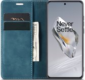 ProGuard OnePlus 12 Wallet Hoesje Vintage Leder Blauw
