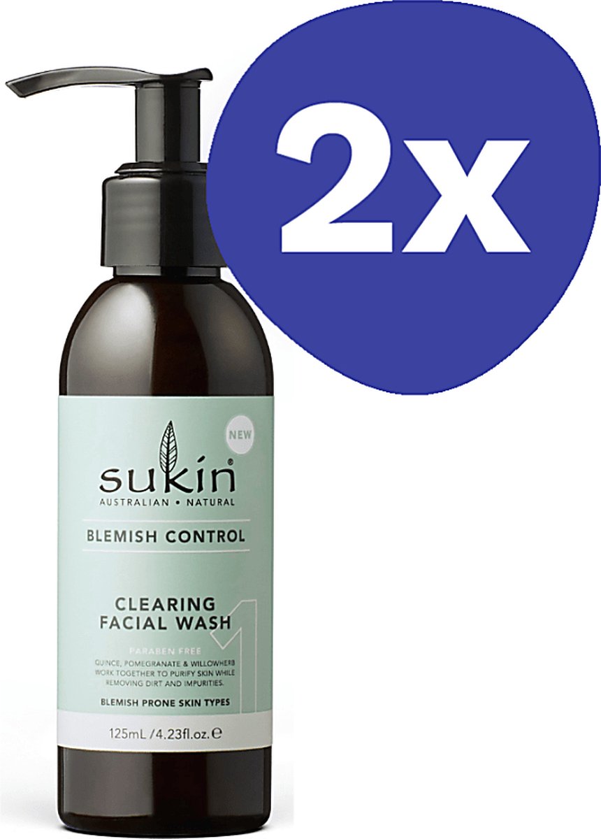 Goedkoopste Sukin Blemish Control Clearing Facial Wash (2x 125ml
