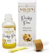 Golden Niya Cactusvijg olie Puur 30ml - Prickly pear oil - EU Bio, EcoCert- USDA Keurmerk- Haar- huid - gezicht - Koudgeperst & biologisch - Proefdiervrij- Vitamine K & E - Omega 9 & 6 - Huidveroudering- Anti-aging - Littekens- Anti-rimpel -Pipetfles