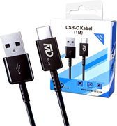 MDblue® - Oplaadkabel - USB-A naar USB C - 1 meter - Telefoon Oplaadkabel - Zwart