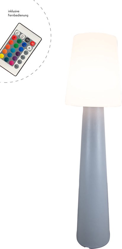 8 seasons No. 1 - Design Lamp Staand - H160cm. - Verlichting binnen / buiten - 16 RGB kleuren - Led - Grijs