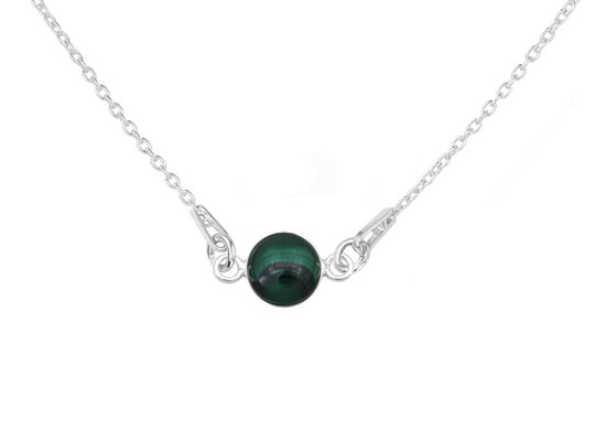 ARLIZI 2181 Collier pendentif malachite verte - argent massif - 45 cm