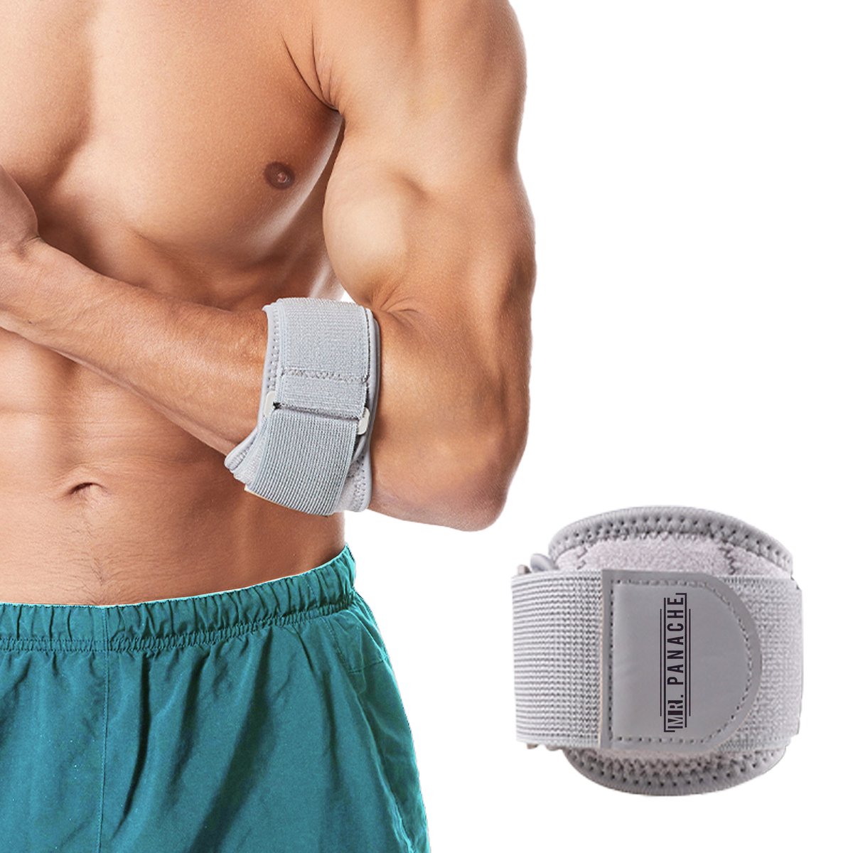 MR.PANACHE Elleboogbraces - Tennisarm Brace - Elleboog Brace - Tenniselleboog Brace - Brace Tennisarm - Tenniselleboog - Tennis Elleboog Brace -Elleboog bandage -Onderarm brace - Elleboog Brace Tennis Elleboog - Elleboog Sleeve -One Size