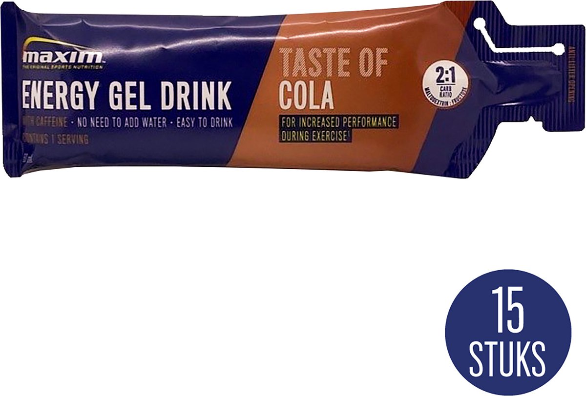 Goedkoopste Maxim Energy Gel Drink Cola Caffeine - 15 x 60ml - Isotone - Sportgel - Sportvoeding