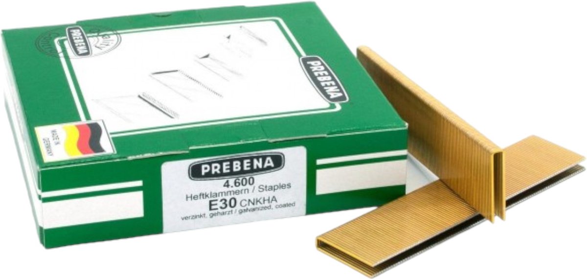 Prebena E30CNKHA nietjes 30 mm type E 4600 stuks verzinkt met harscoating