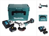 Makita DGA 504 RG1J Meuleuse d'angle sans fil 18 V 125 mm sans balais + 1x batterie rechargeable 6,0 Ah + chargeur + Makpac
