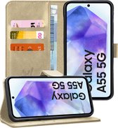 Hoesje geschikt voor Samsung Galaxy A55 - Portemonnee Book Case Goud