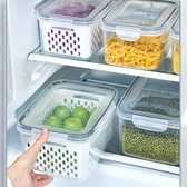 Diwoker Koelkast-organizer, stapelbaar, opbergdoos, keukenorganizer, voorraaddoos, doorzichtig reservoir voor koelkast, keuken, kasten (6