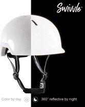 Swivvle® reflecterende fietshelm - Geschikt voor elektrische fiets - 360° reflector helm in Ivory White - Mips helm met NTA8776 certificaat - maat M (55-58 cm) - model Sirius
