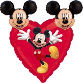 Paquet de Ballon Mickey Mouse 45 cm + 6 Ballons de couleur rouge 32 cm - Décoration d'anniversaire - Ballon aluminium non rempli - Décoration Fête de ballons fête - Guirlande de fête garçon fille