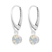 ARLIZI 2068 Boucles d'oreilles d'oreilles pendentif cristal Swarovski blanc opale - argent sterling 2,5 cm