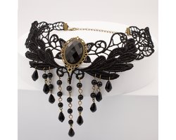 Choker voor Dames - Emo Ketting met Stenen Gothic Sieraden & Accessoires - Pax Amare