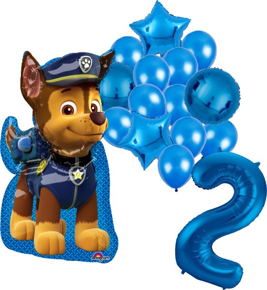 Paw Patrol Chase ballon set - 58x78cm - Folie Ballon - 2 jaar ...