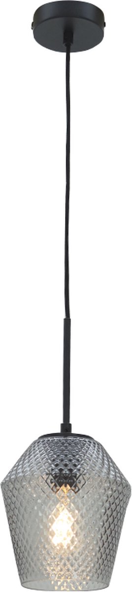 Olucia - NANKO - Hanglamp - Transparant / Zwart - Vorm: Overig