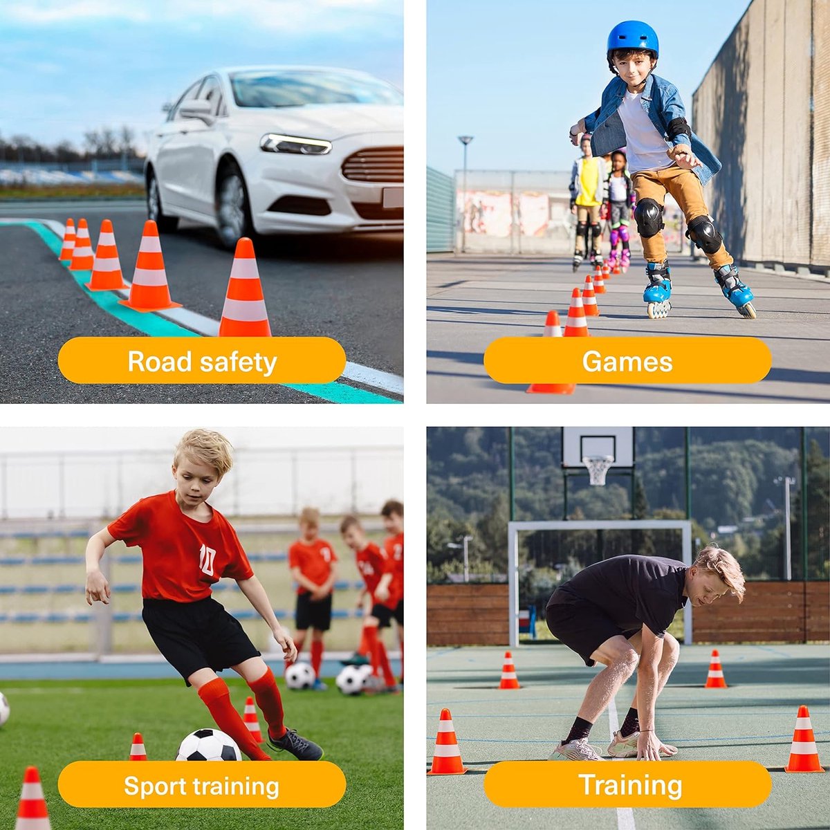 Cone Sport BESPORTBLE Lot De 12 Cônes D'Entraînement Sportifs En Plastique Colorés Cônes PE Verts