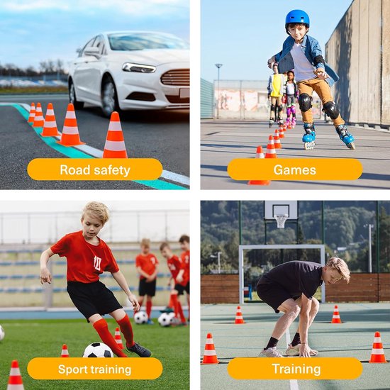 BESPORTBLE Lot De 12 Cônes D’Entraînement En PE – 18x18x5 Cm, Vert – Pour Football, Agilité, Chien, Multisports, Signalisation
