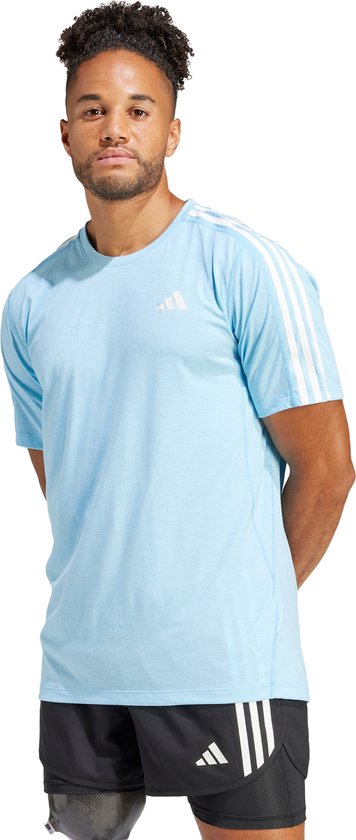 adidas Performance Own the Run 3-Stripes T-shirt - Heren - Blauw- L