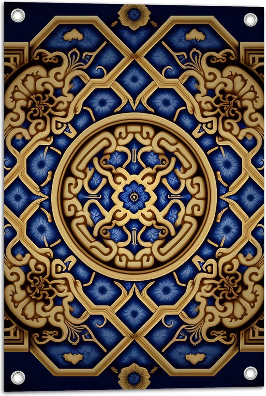 Tuinposter – Mandala - Figuren - Vormpjes - 40x60 cm Foto op Tuinposter (wanddecoratie voor buiten en binnen)