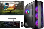 omiXimo - Ultra Gaming PC Setup - AMD Ryzen 5 4500 - RTX3060 - 16 GB DDR4 , 500GB SSD - Wifi - Inclusief 24" Gaming Monitor - Toetsenbord - Muis - Diamond White