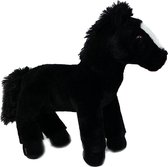 Pia soft Toys Knuffeldier lopend Paard - zachte pluche stof - premium kwaliteit knuffels - zwart - 30 cm - Paarden